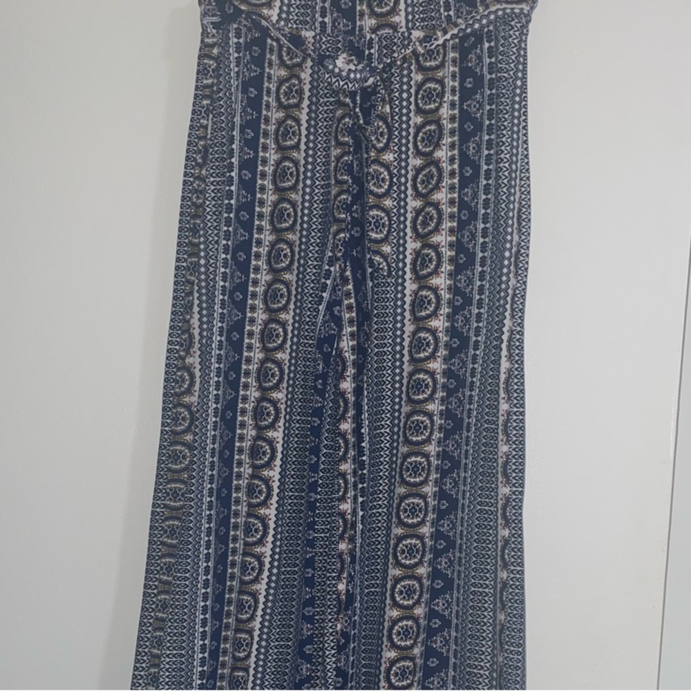 Navy Blue Patterned Women's Jumpsuit